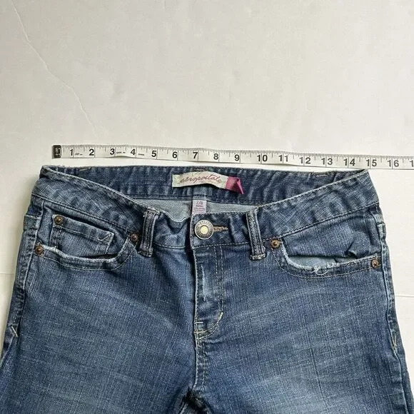 Women’s Aeropostale Hailey Skinny Flare Size 7/8 Short Blue Jeans - Picture 6 of 8